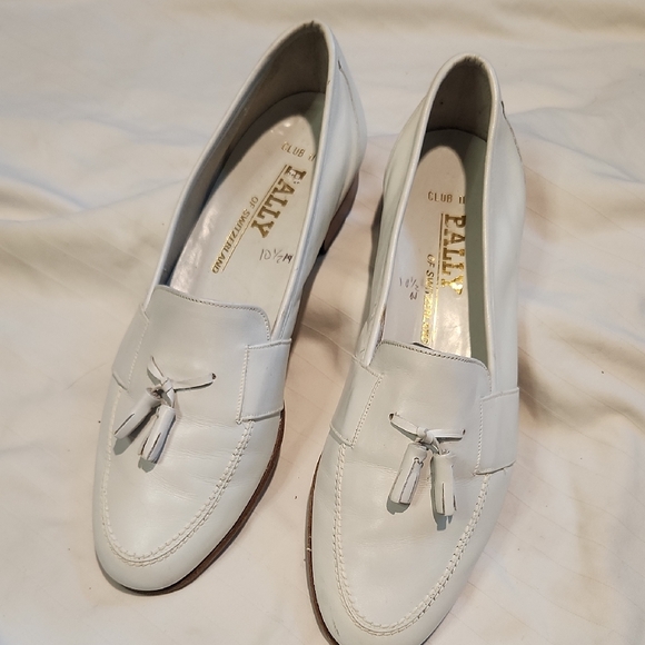 Bally Shoes - Bally White Leather Tassel Loafers Sz 10.5